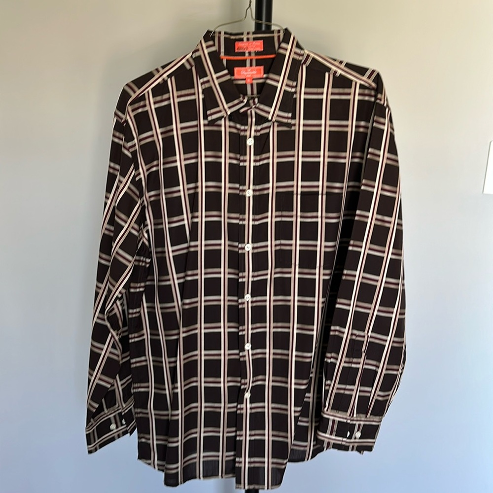 Nice Brown and Cream Faconnable Shirt